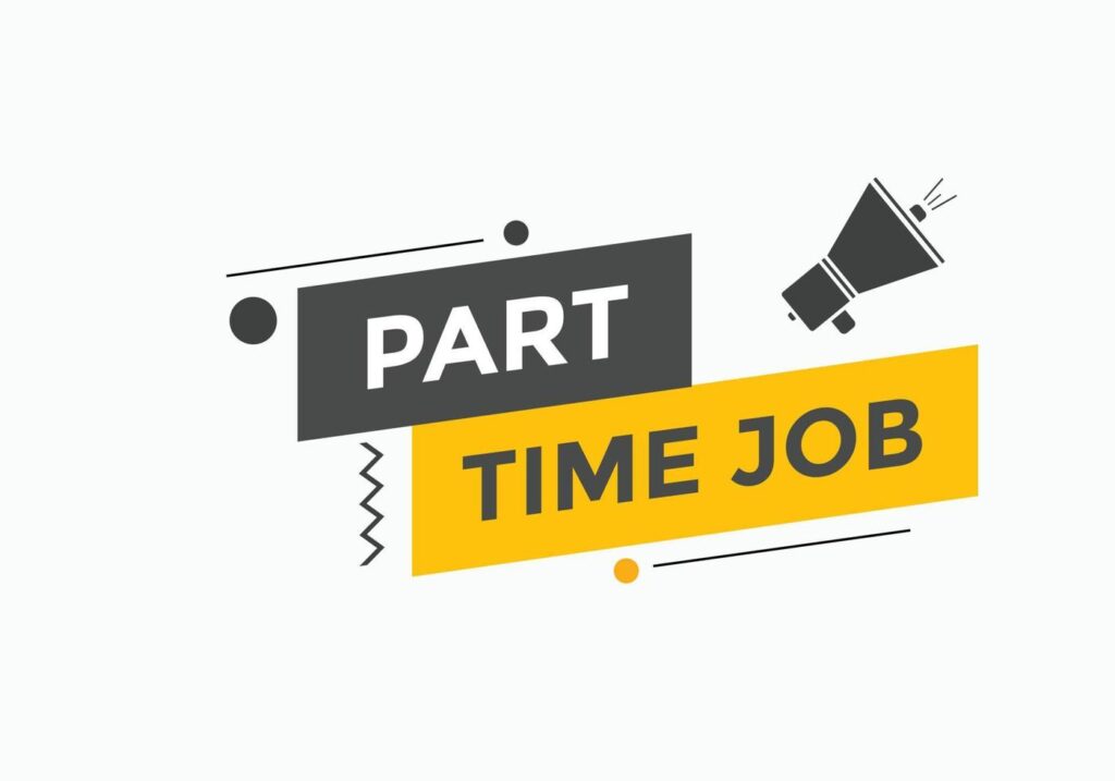 part time job text button part time job sign speech bubble web banner label template illustration vector