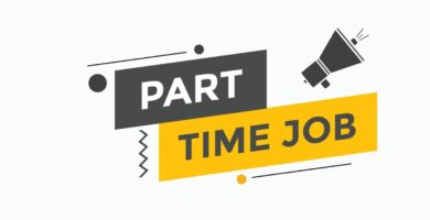 part time job text button part time job sign speech bubble web banner label template illustration vector