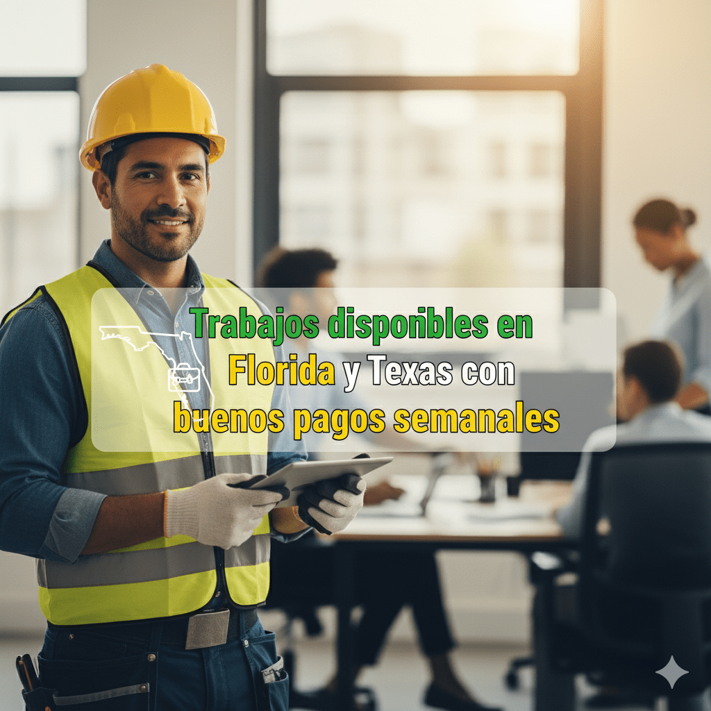 Trabajos disponibles en Florida y Texas con buenos pagos semanales
